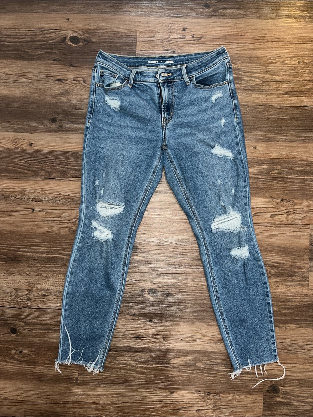 Old Navy Distressed Light Blue Skinny Jeans